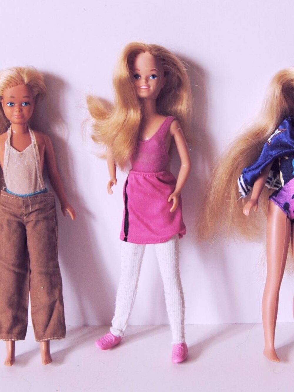 Vintage 3 Skipper Dolls Hot Stuff, Tropical, Sun Gold Malibu Barbie Friend